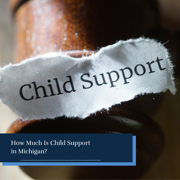child support note on top of a gavel