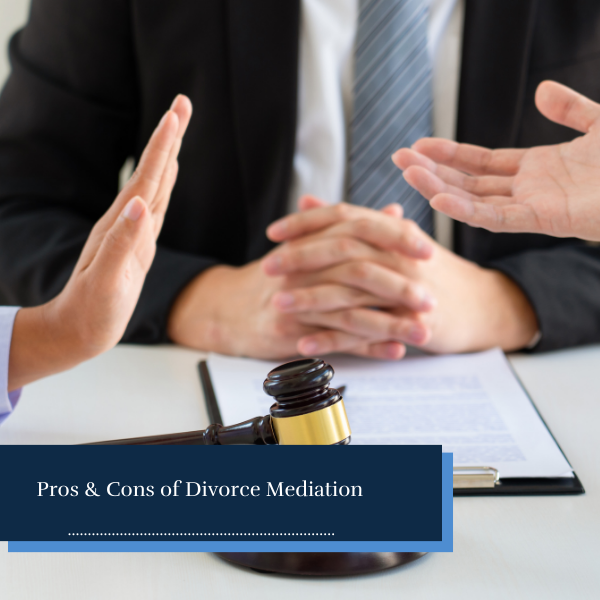 A divorce lawyer mediating between a couple during a divorce hearing